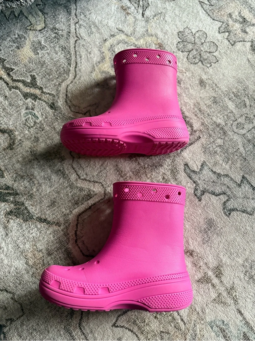 CROCS Kids Hot Pink Waterproof Rain Boots